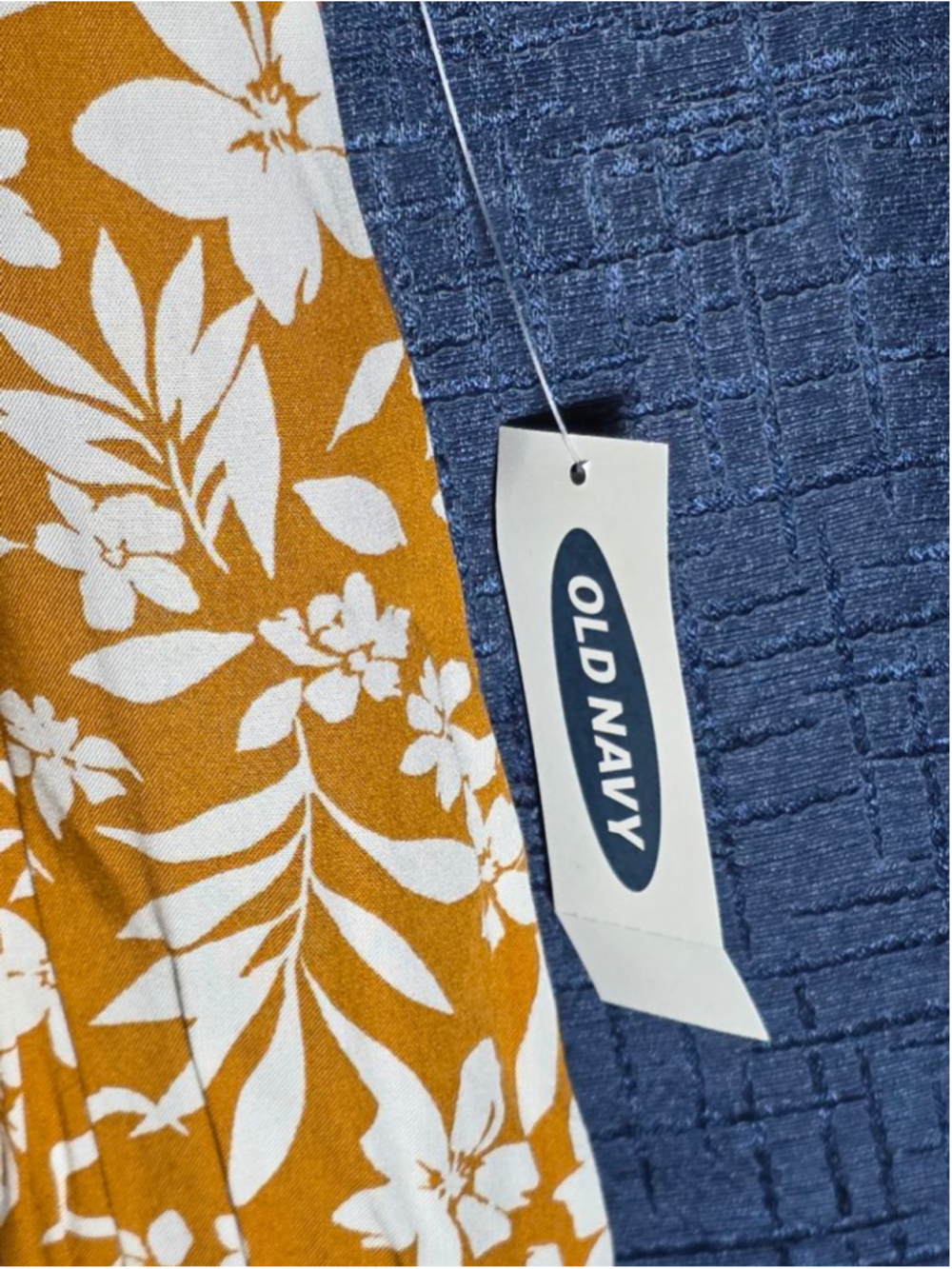Women's Old Navy Orange White Floral Romper XS cottagecore Hawaiian beach y2k - Picture 4 of 6